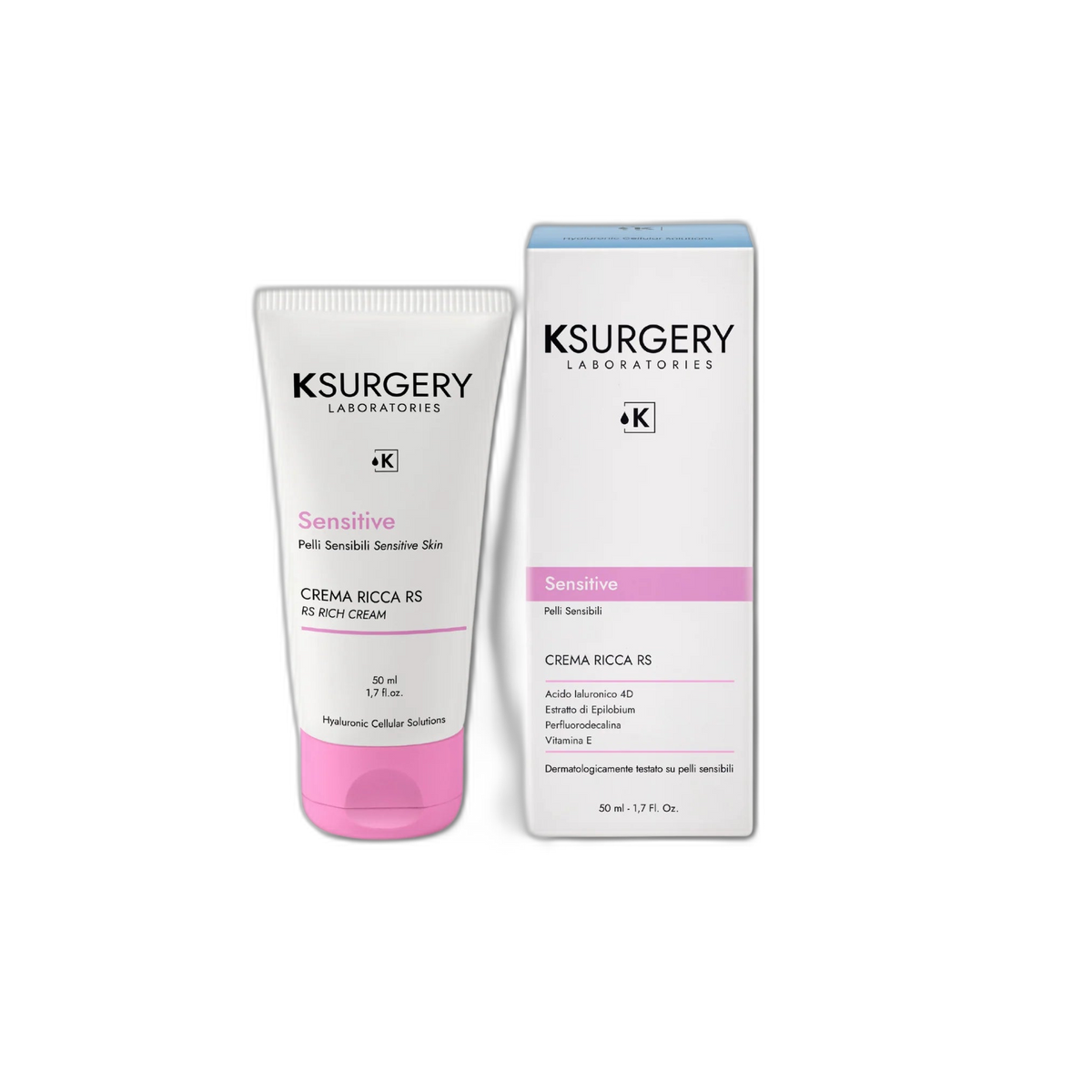 KSurgery Sensitive RS Rich Cream gezichtscrème 50 ml, vrijstaand product